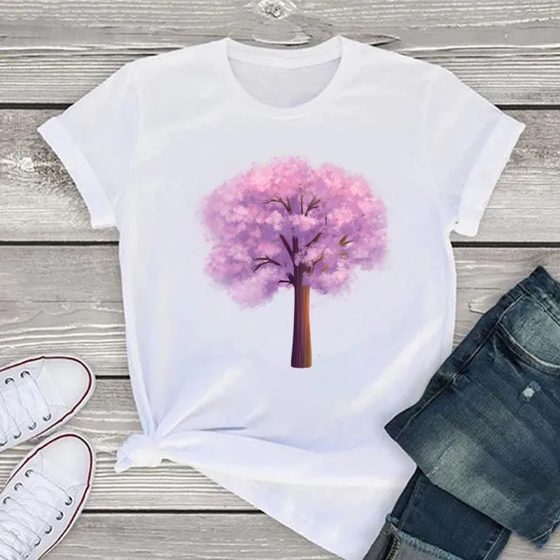 

2022 New Sakuras Women T-shirts 90s Ladies Fashion Clothing Cartoon Clothes Short Sleeve White Summer Female Tee Graphic