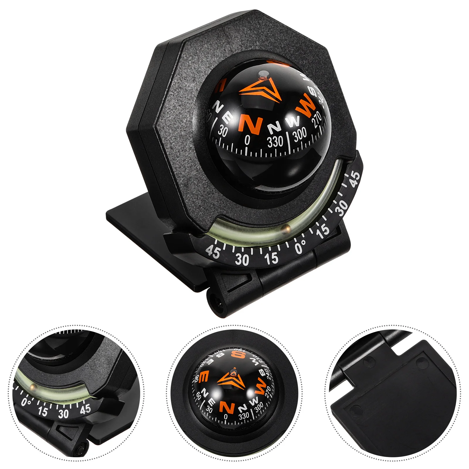 

Boat Compass Surface Mount Car Dash Small Decor Adjustable Marine Boats Acrylic Ball
