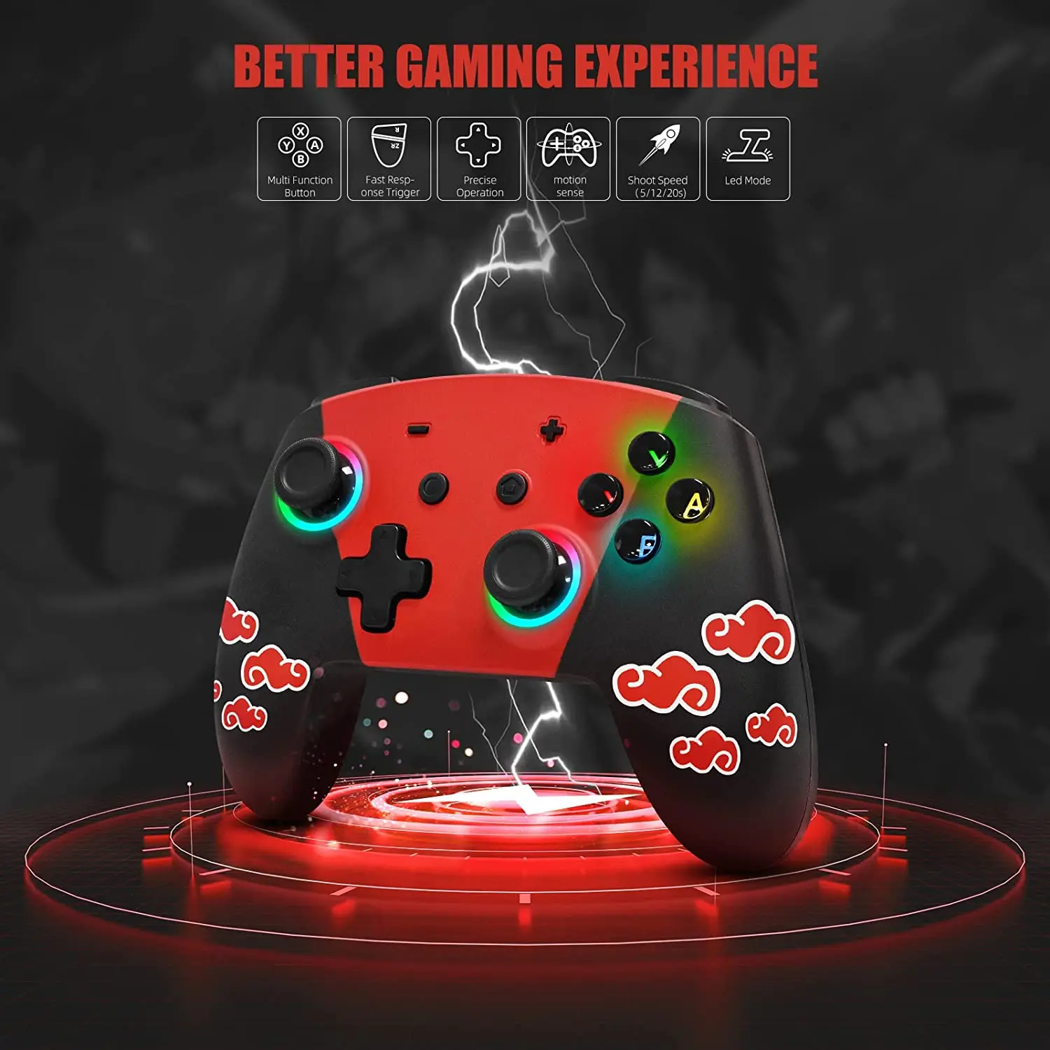 Najtaniej 9 Kolorów światła RGB Z Backbutton Bezprzewodowy Kontroler Z Bluetoothem Do Przełącznika Pro Mando Gamepad Na Przełącznik Sterowanie