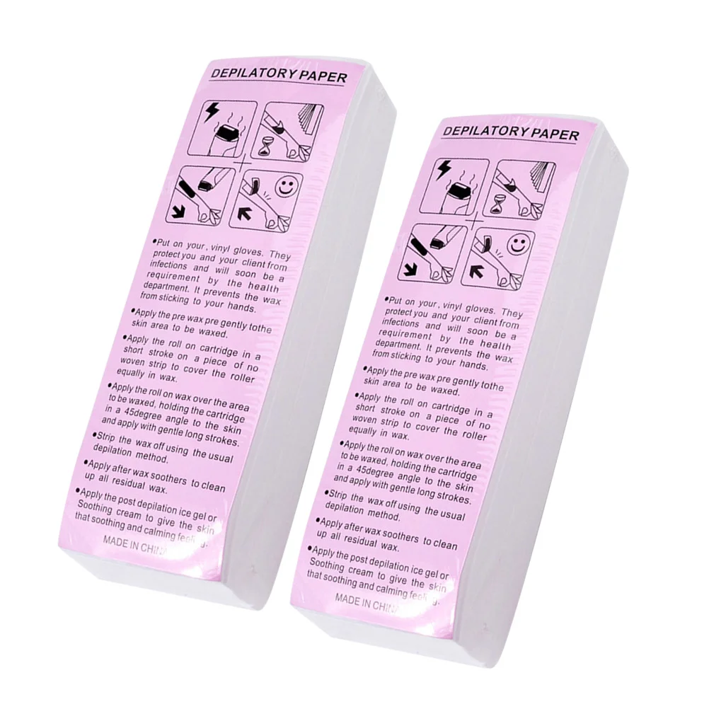 

2 Packs/200pcs Depilatory Paper Fast Hair Removal Tool Practical Hair Removal Paper for Adults Men