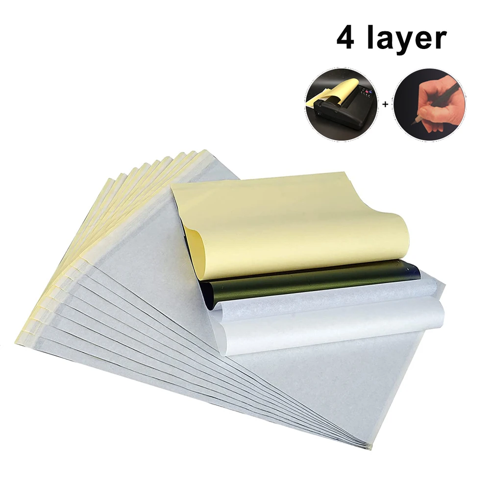 

20/50/100Pcs 4 Layers Tattoo Transfer Paper A4 Size Copy Carbon Tracing Thermal Transfer Paper Tattoo Copier Stencil Supplies