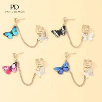 japanese and korean ornament net red new romantic butterfly earrings punk style cool girls pierceless ear clip