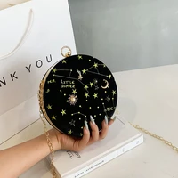 circular crossbody bags for women 2022 trend vintage embroidery shoulder bag woman party small round chain evening bags ladies