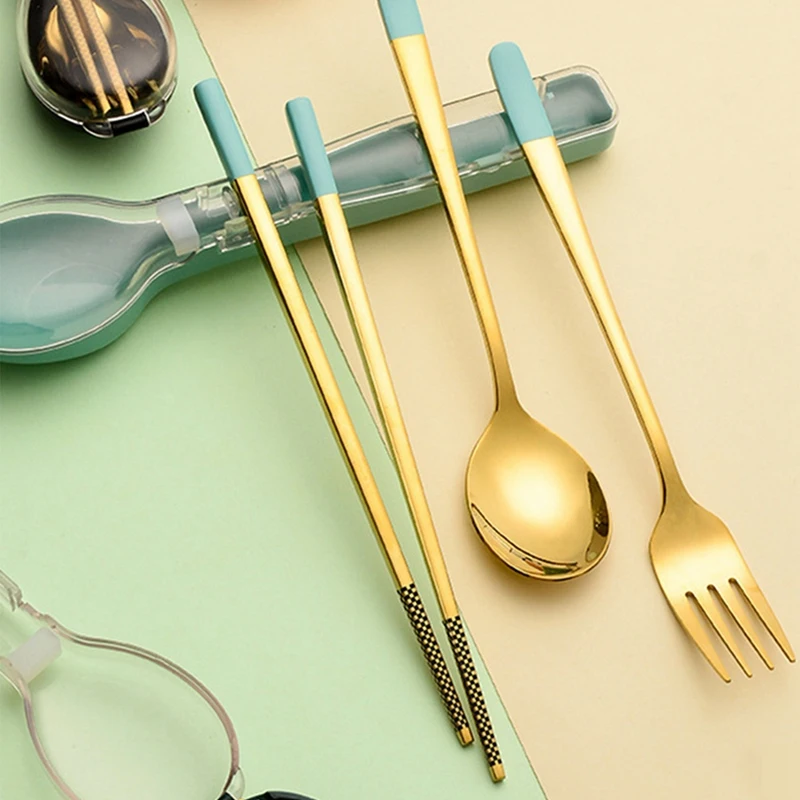 3 шт. набор столовой посуды из нержавеющей стали столовые приборы для кемпинга