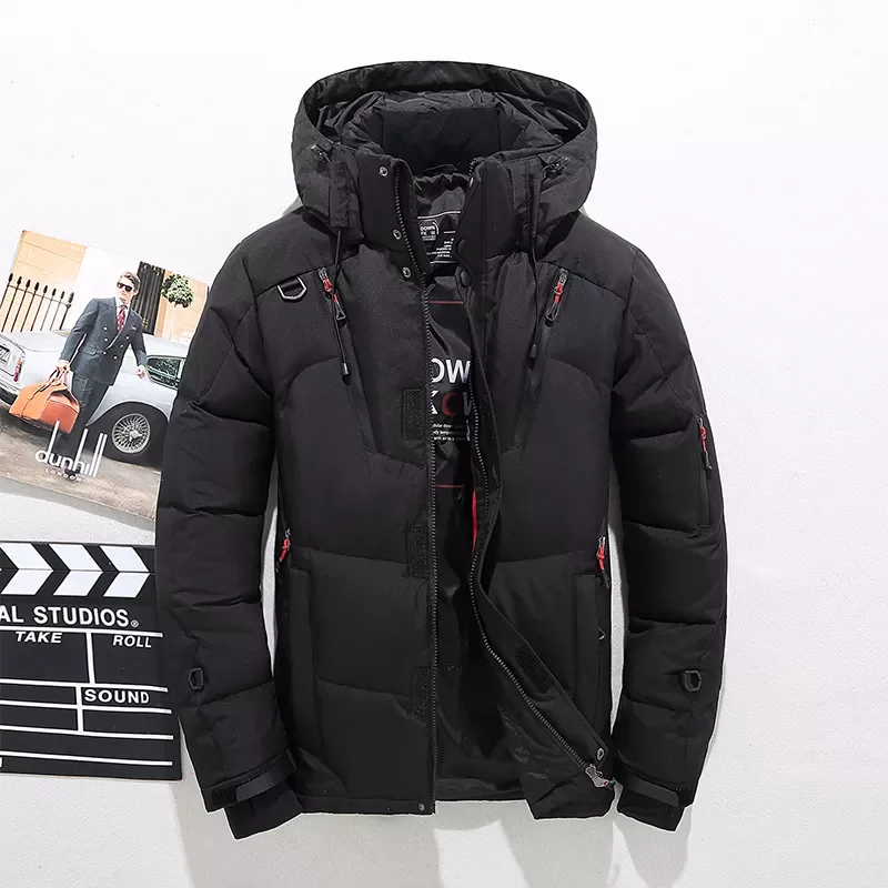 White Duck Down Parka Thick Puffer Stand Thick Hat High Quality Overcoat Fashion Down Men 4XL Warm Men Coat