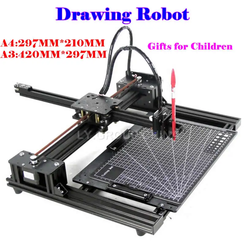 LY Pen Drawing Robot Writing Machine Cross Type Belt Pulley Lettering XY-plotter for Sketch Write EBB Motherboard Support Laser