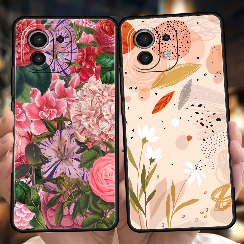 

Floral Flower Phone Case for Xiaomi Poco F3 X3 X4 GT NFC M3 M4 Mi 12 9T 11 Ultra 11X 11i Note 10T Pro Lite 5G Silicone Cover TPU