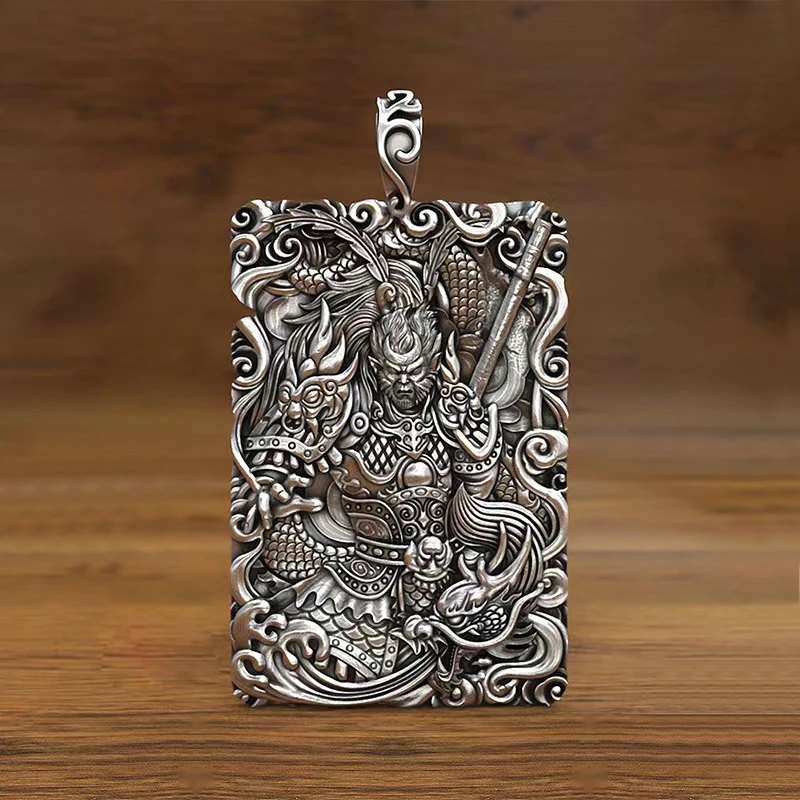

National Tide Domineering Jewelry Retro Personality Pendant Tag Men and Women Creative Monkey King Monkey King Pendant