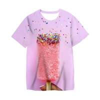 summer girls boys sweety ice cream 3d print tshirts kids casual t shirts young chidlrens clothing fashion short sleeve t shirts