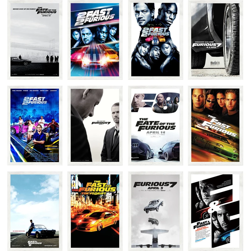 

Постеры фильмов «Форсаж», Классические Постеры Пол Уокер, вин, дизель, винтажные декоративные постеры, украшение для дома и бара