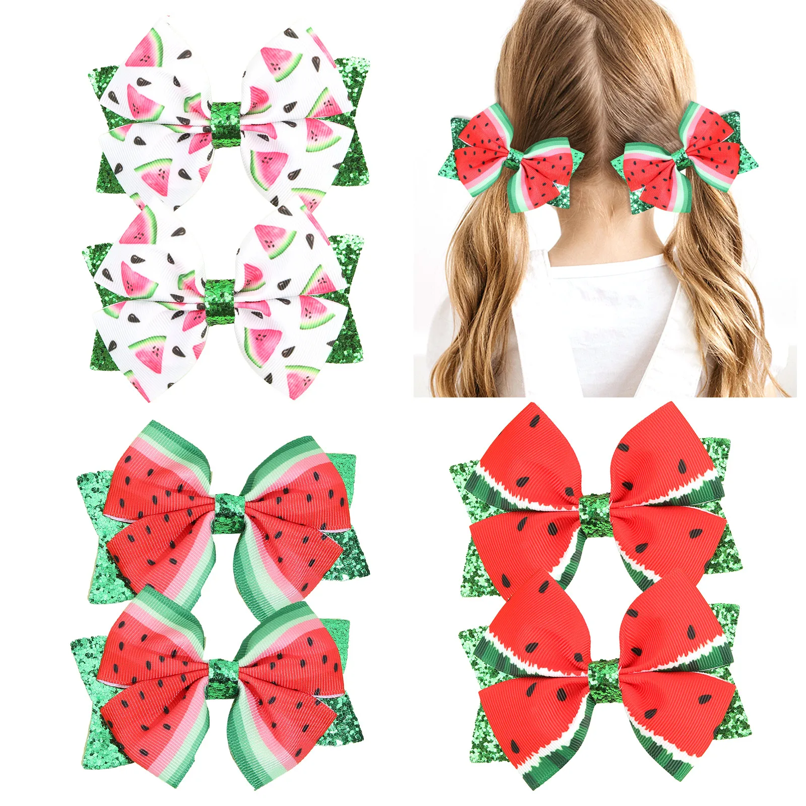 Модные заколки для девочек с принтом дыни и сверкающих звезд аксессуары волос из