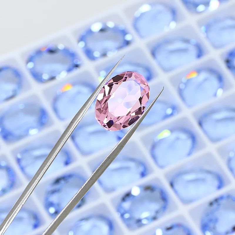 Овальный форма прозрачный к9 хрустальные блестки хрустальный камень точку назад