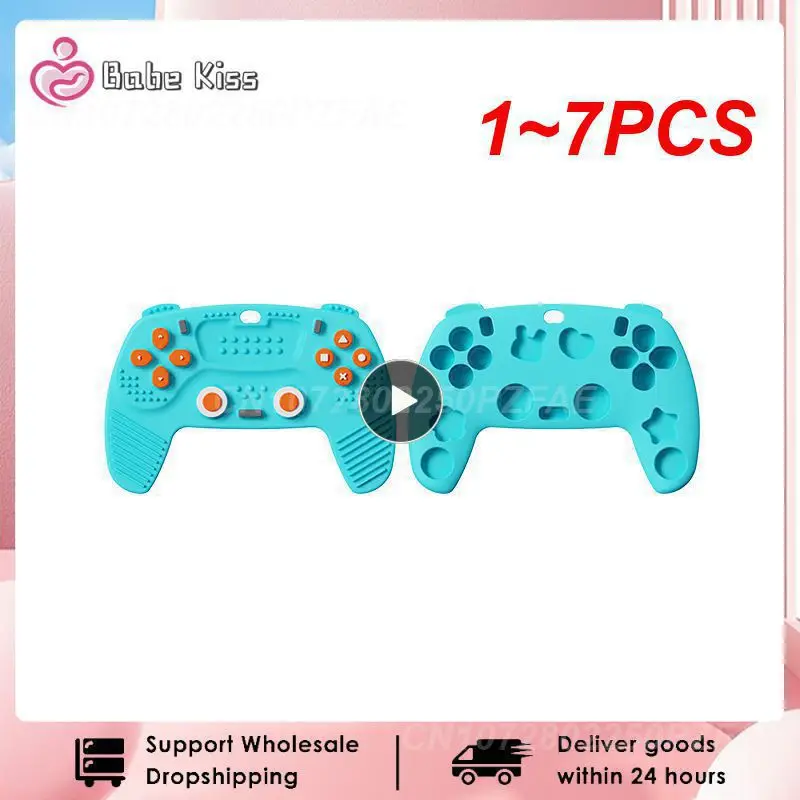 

1~7PCS New Baby Chew Teething Game Controller Shape Silicone Teething Toy for Babies 6-12 Months Gifts Sensory Educational