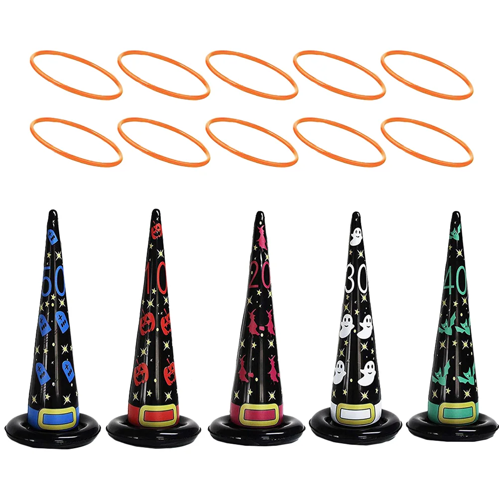 

1 Set Toss Games Witch Hat Ring Toss Game for Favor Ring Toss Games ( Mixed Color )