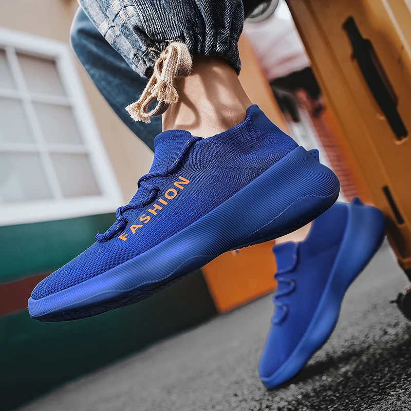 Sock Shoes for Men Sneakers Lightweight Walking Tennis Athletic Running Sports Shoes Men Fashion Solid Color Walking Footwear