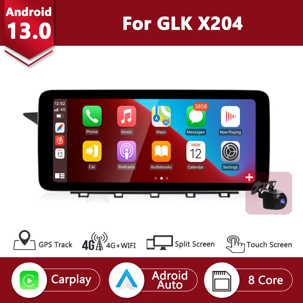 

Автомобильная Мультимедийная стерео система Android 13 для Mercedes GLK X204 2008-2015 BT Carplay WIFI 4G SIM IPS сенсорный экран GPS Navi 8 Core