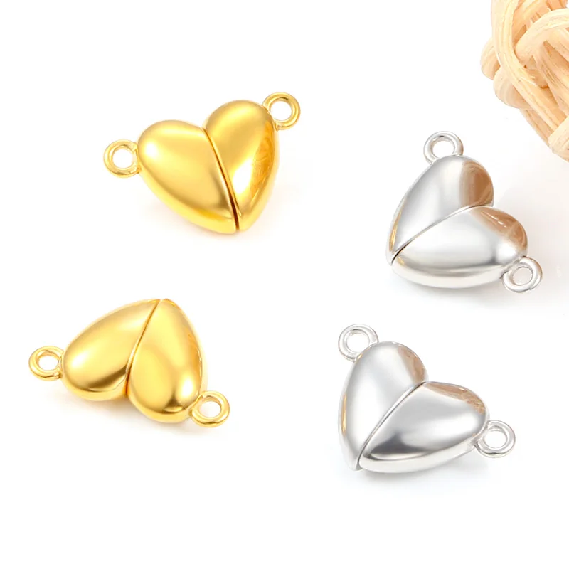 Stainless Steel Heart-Shaped Strong Magnet Clasps Jewelry Making Supplies Accessorie DIY Necklace Bracelet Fashion Connectors