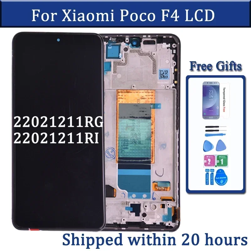6 67 ''OLED для Xiaomi Poco F4 ЖК-дисплей с цифровым преобразователем сенсорного экрана