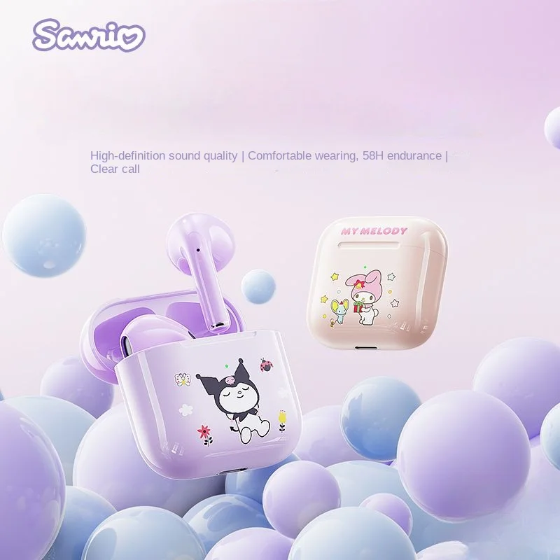 Sanrio Hello KittyMy melodyCinnamorollkuromiPompom Purin аниме Беспроводная bluetooth-гарнитура kawaii mini Милая