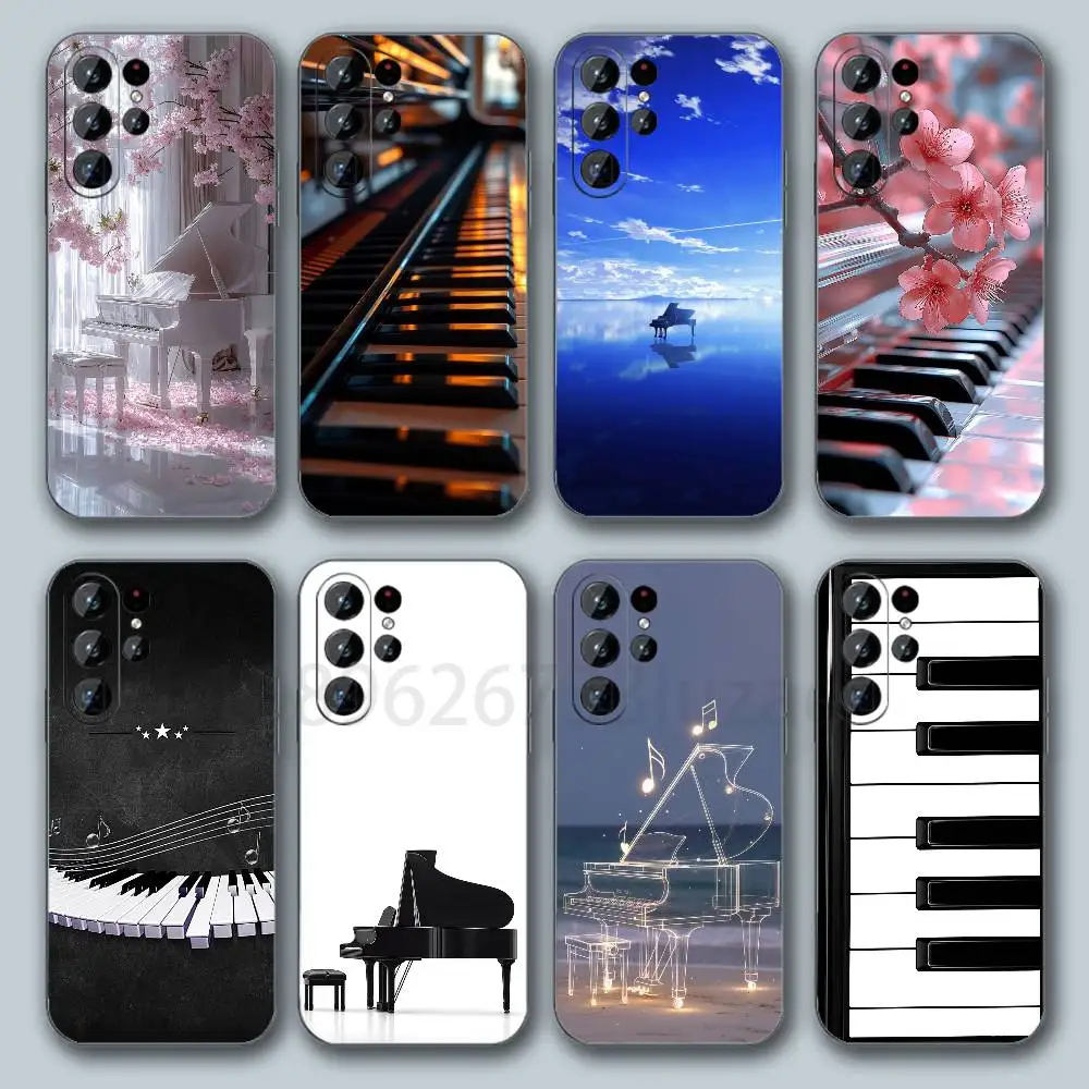Фото Чехол для телефона Samsung Galaxy S20 S30 S21 S22 S23 S24 S25 S26 Plus Ultra с музыкальными символами и клавишами пианино, силиконовый №1