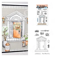 2022 arrival new front porch door set cutting dies stamps scrapbook diary decoration embossing greeting card diy handmad
