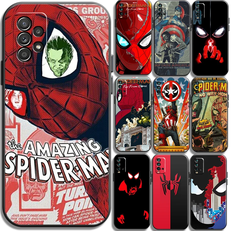 

Marvel Spiderman Phone Cases For Xiaomi Redmi 9AT 9 9T 9A 9C Redmi Note 9 9 Pro 9S 9 Pro 5G Coque Carcasa Soft TPU Back Cover
