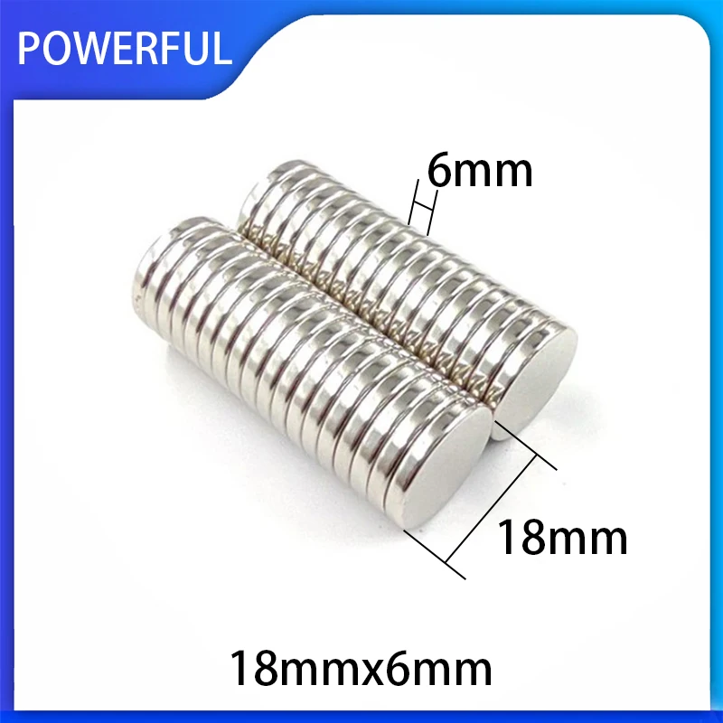 

2~50PCS 18x6mm Neodymium Magnet 18mm x 6mm N35 NdFeB Round Super Powerful Strong Permanent Magnetic imanes Disc