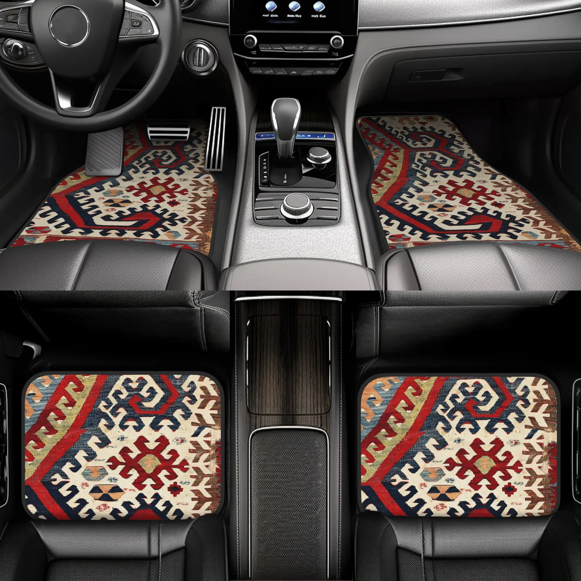 Комплект из 4 универсальных автомобильных ковриков Hotamis Antique Konya Turkish Kilim из хрустального бархата для переднего и заднего ряда, защитные коврики для автомобиля (art.: 3920db0cbcfd2) - 3920db0cbcfd2