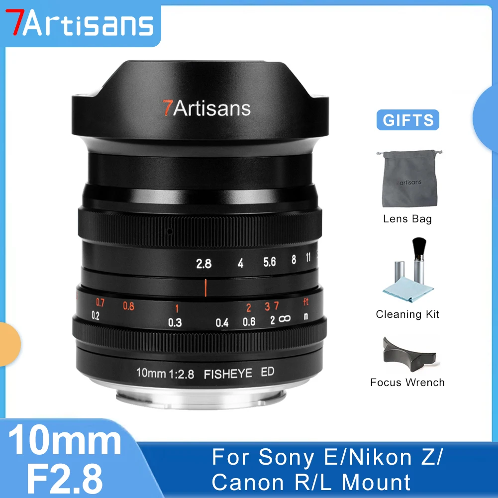 

7 artisans 7artisans 10mm F2.8 Fisheye Ultra Wide Angle Manual Focus Prime Camera Lens for L Mount Canon EOS R Sony E Nikon Z