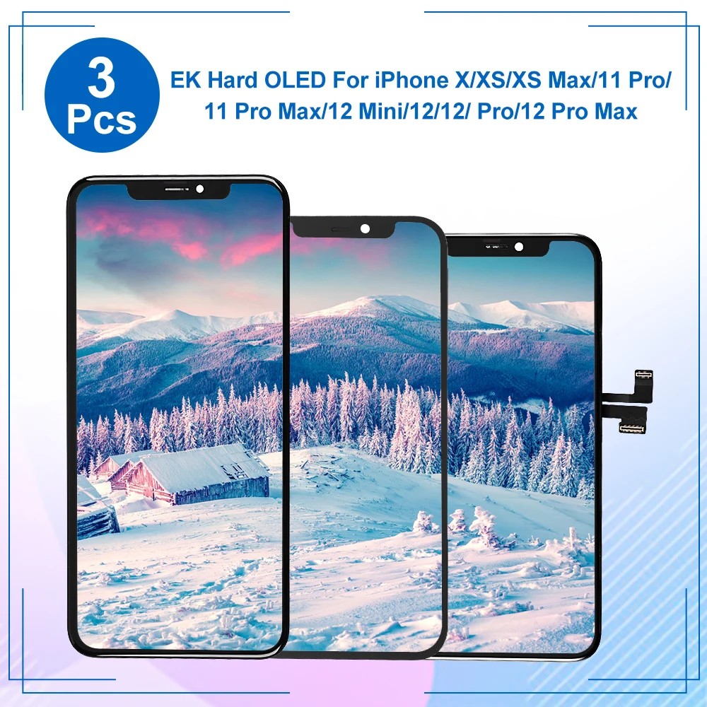 

3D сенсорный дигитайзер в сборе для iPhone 12 Mini 12 Pro Max X XS MAX, жесткий OLED-дисплей для замены экрана 11 Pro Max, 3 шт.