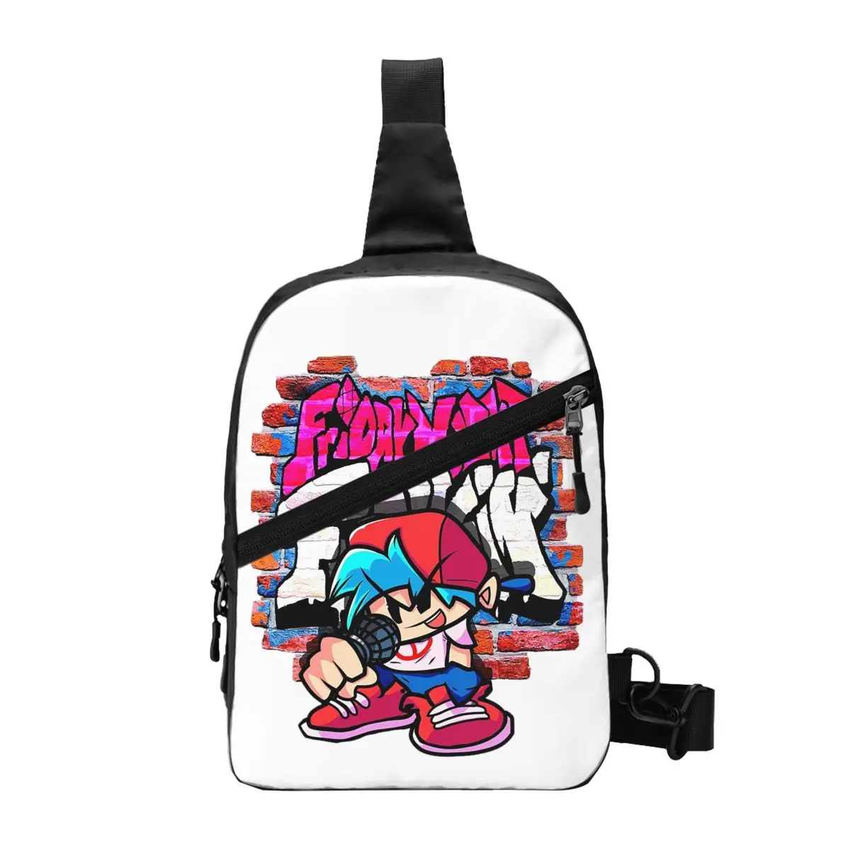 Бойфренд ФНФ. Нагрудная сумка с кирпичной стеной мужской рюкзак через плечо