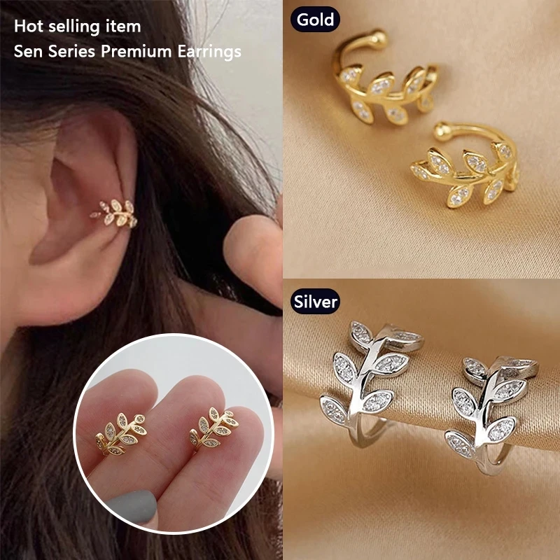

1Pcs Hot Sale Cute Metal Leaf Earcuff Clips On Earring for Women Girls No Fake Piercing Cartilage Earrings Ear Ring Without Hole