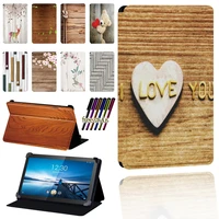 case for lenovo smart tab m8 8m8 lte 8tab m10 10 1m10 lte tablet case leather stand adjustable protective cover wood print