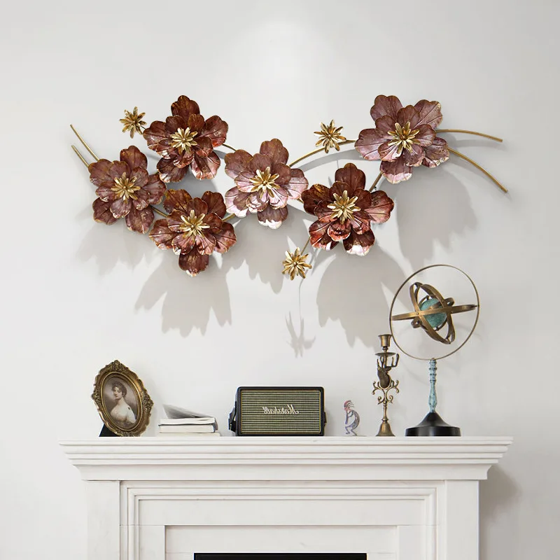 

Европейский стиль, трехмерный цветок, фон для дивана, украшение для стены, подвеска для ресторана, роскошная железная подвеска ручной работы