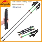 Палка телескопическая NatureHike складная, алюминиевая регулируемая, для трекинга и ходьбы, 5 шарниров, Противоударная, для походов и отдыха на открытом воздухе