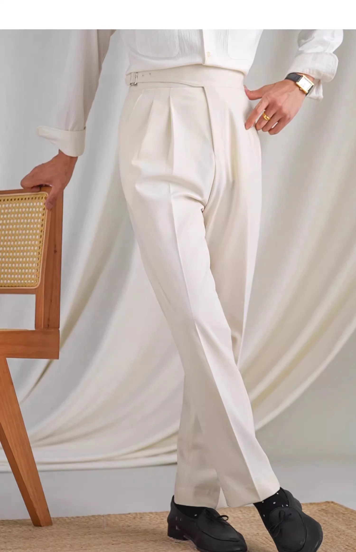 Брюки мужские шерстяные дышащие в итальянском стиле деловой повседневный костюм