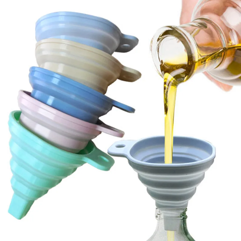 

Foldable Funnel Silicone Collapsible Funnel Portable Funnels for Fuel Hopper Collapsible Beer/ Oil Funnels Kitchen Tools