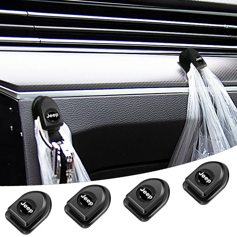 

4Pcs Self Adhesive Car Mini Concealed sticky Hook For JEEPs Grand Cherokee WJ WK WK2 KJ KK Compass libertad TJ JK de 2 puertas