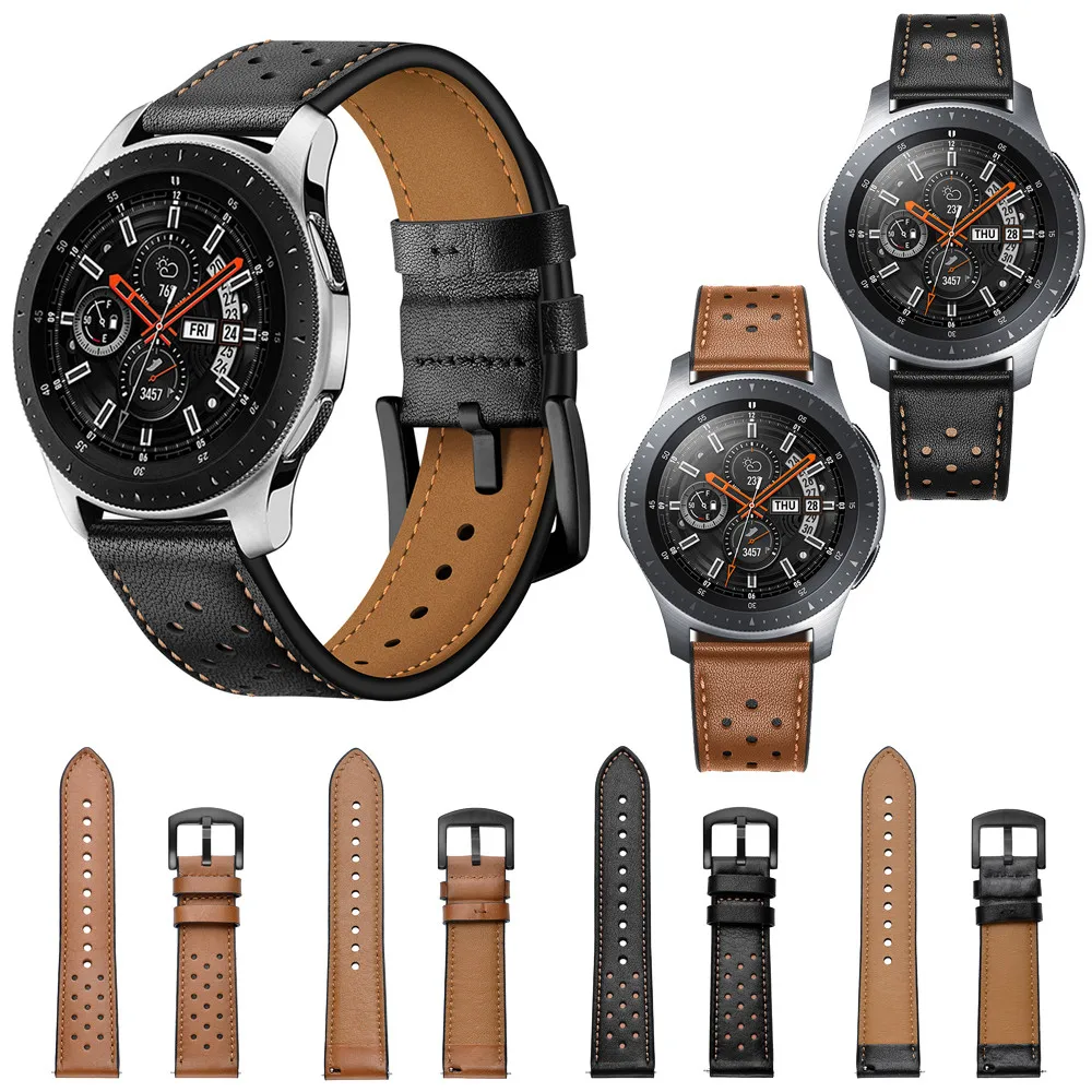 

Ремешок кожаный для Samsung Galaxy Watch 46 мм, сменный силиконовый резиновый браслет для наручных часов