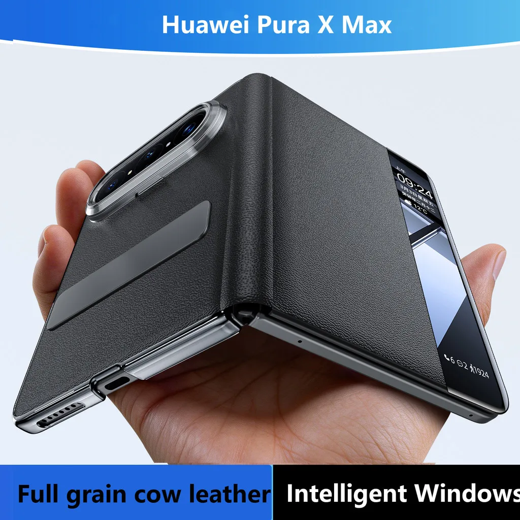 Фото Чехол-подставка с вращающимся креплением для Huawei Pura X Max PuraX Max 5G, кожаный, с магнитным кольцом, металлическим держателем, защитный чехол №3