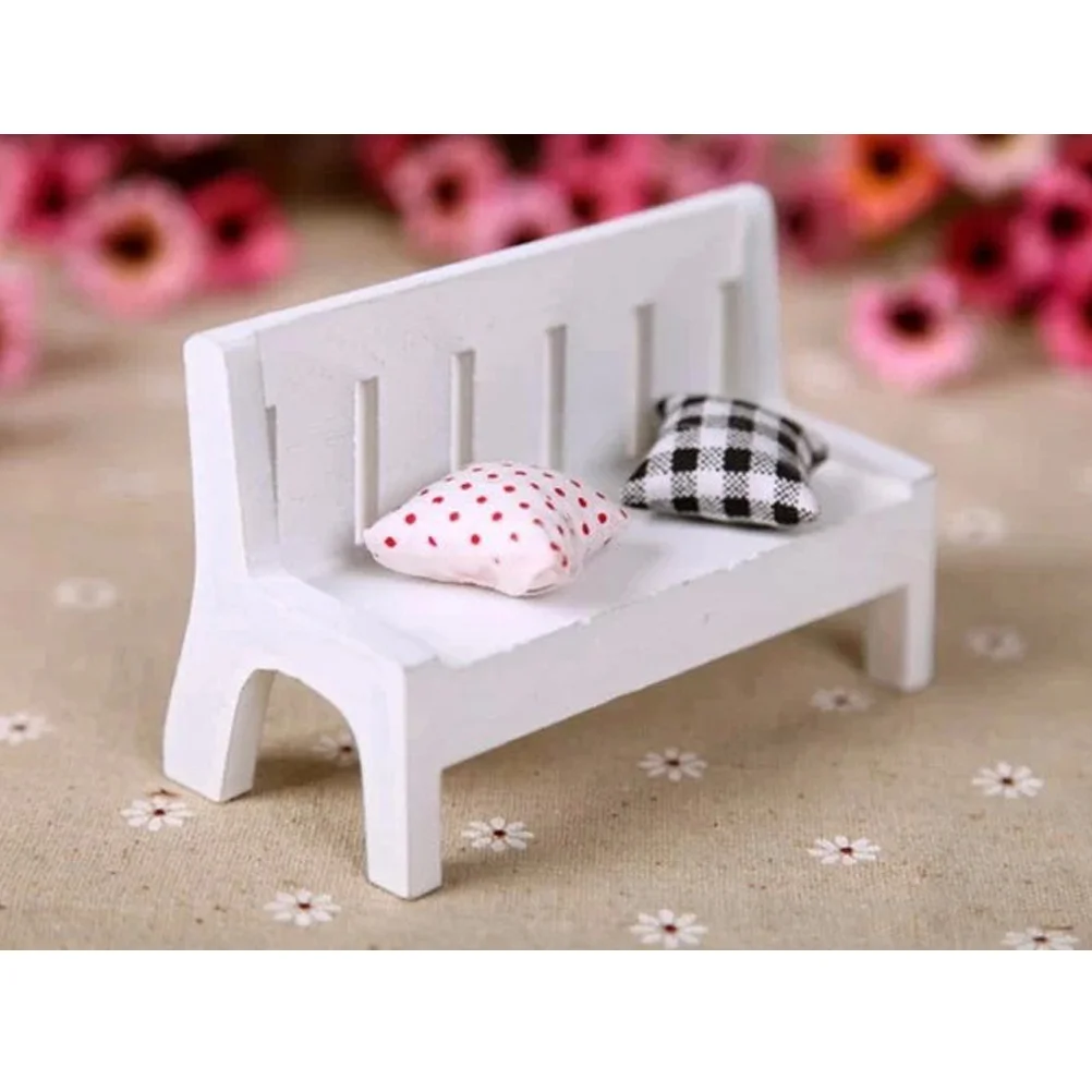 

Bench Miniature Chair Mini Furniture Garden House Wooden Fairy Decoration Recliner Toy Maniature Landscape Porch Park Ornament