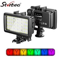 strbea 5000lux photography lighting waterproof rgb led video fill light underwater 40m diving lights for gopro action cameras