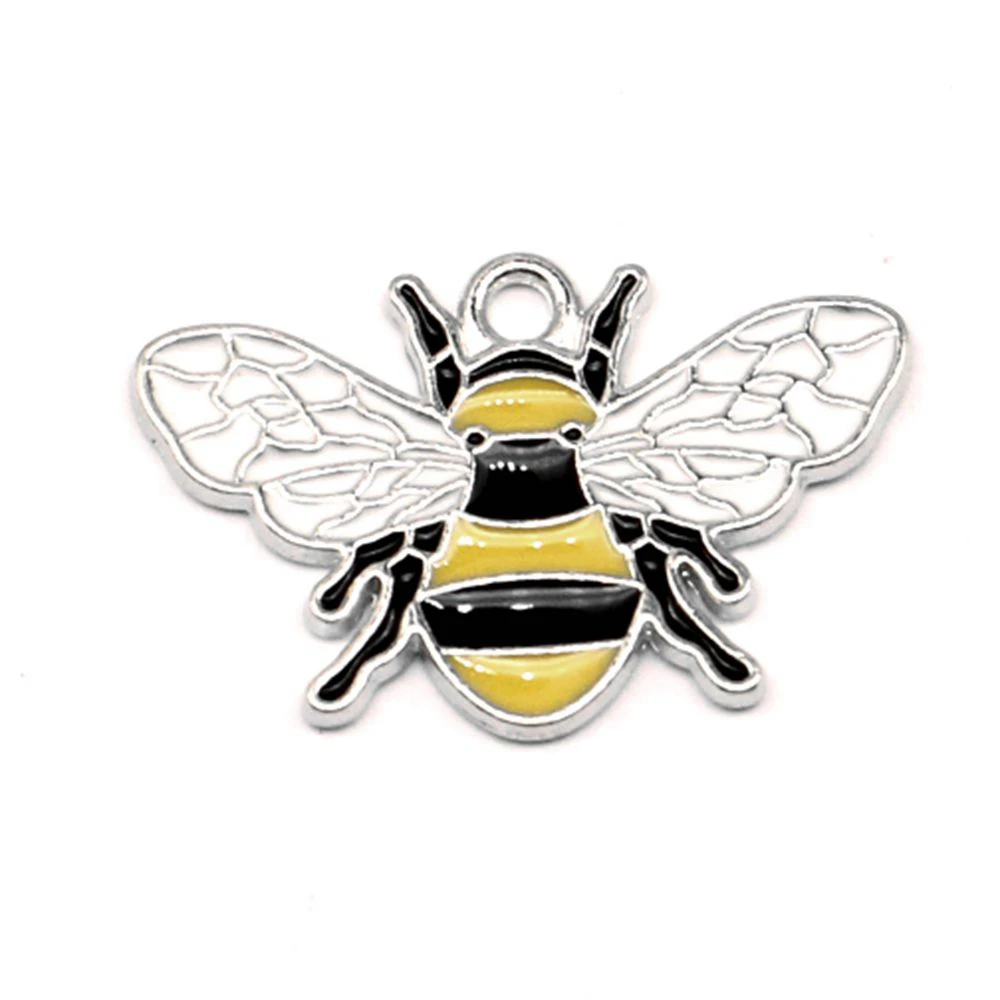

40pcs Wholesale Jewelry Lots Honey Bee Charms Pendant Supplies For Jewelry Materials 17x25mm