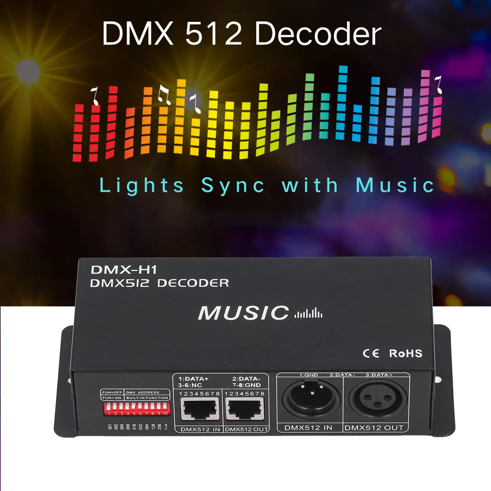 4-канальный DMX 512 Decorder регулируемый RGB затемняющий фотоконтроллер для баров отелей