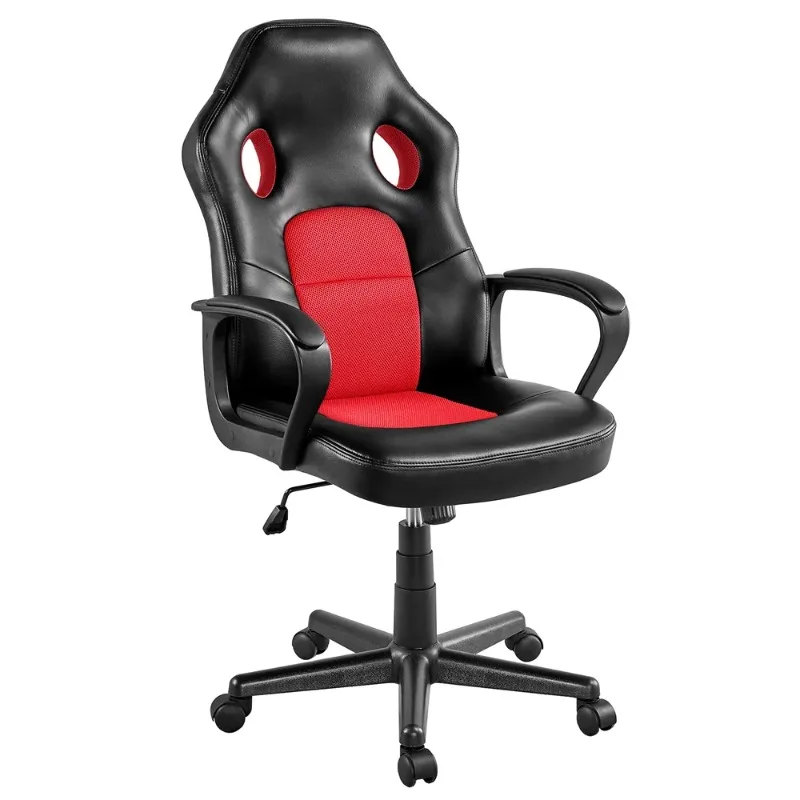 

SmileMart Adjustable Swivel Artificial Leather Gaming Chair, Red