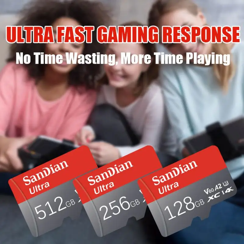 Ultra Micro Card 2TB SD SD/TF Flash 100Mb/s 1TB Карта памяти 128GB Камера Видео U3 C10 A2 Карты TF Для телефона