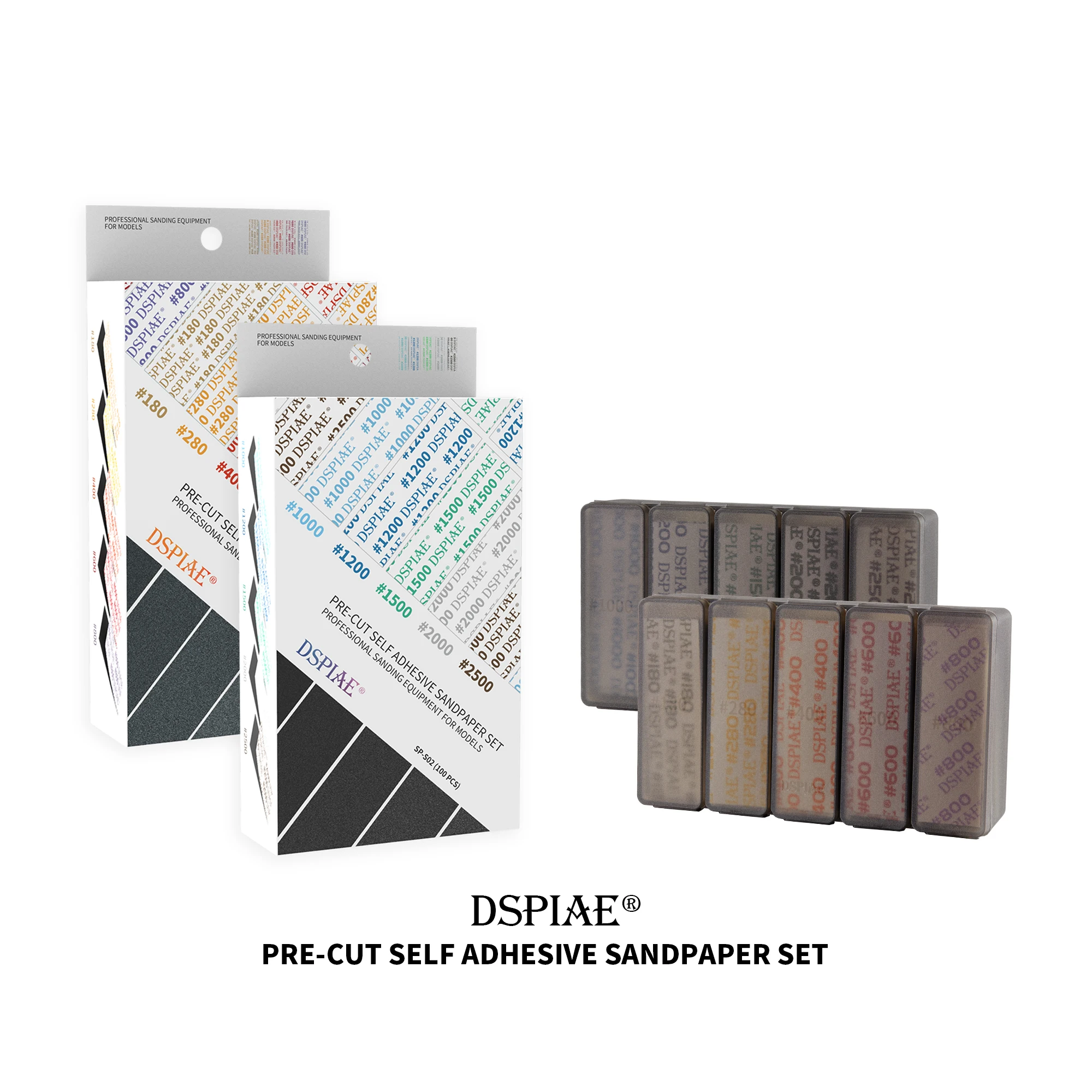 DSPIAE SP-S01 SP-S02 Pre-cut Self Adhesive Sandpaper Set Model Making Tools for Gundam Military Model Hobby Tool DIY