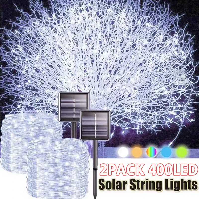 50/100/200/300/400LED Solar LED Light Outdoor Festoon Garden Fairy Light String Waterproof Christmas Garland Yard Decoration