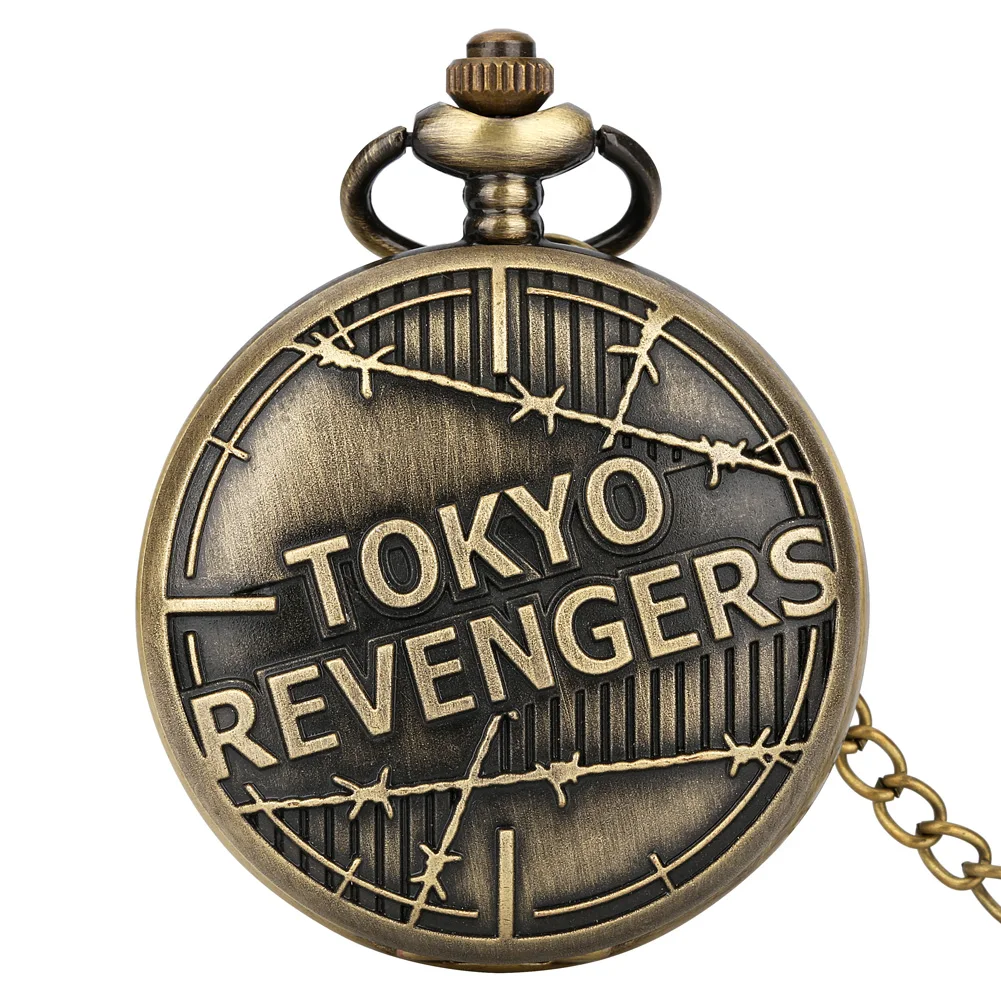

2022 New Men's Fashion Cool Quartz Pocket Watch Thick Chain Tokyo Cartoon Series Bronze Unisex Necklace Clock Watches Collection