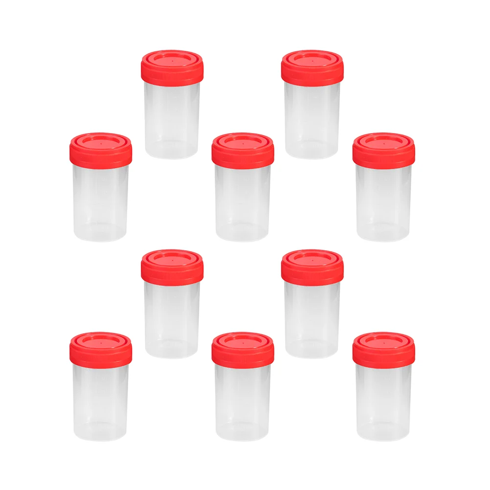 

10Pcs Plastic Urine Sample Cups Sample Containers Medical Cups (Random Color)